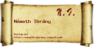 Németh Ibrány névjegykártya
